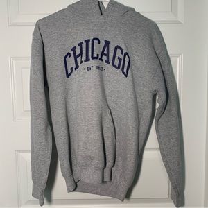 Gender Neutral Chicago Sweatshirt, Grey and Blue